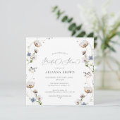 Wildbloem Calligrafie Bridal Shower Invitation Kaart (Staand voorkant)