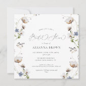 Wildbloem Calligrafie Bridal Shower Invitation Kaart (Voorkant)