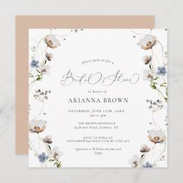 Wildbloem Calligrafie Bridal Shower Invitation Kaart