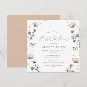 Wildbloem Calligrafie Bridal Shower Invitation Kaart