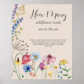 Wildbloem Charm raad hoeveel Baby shower gebarenta Poster (Voorkant)