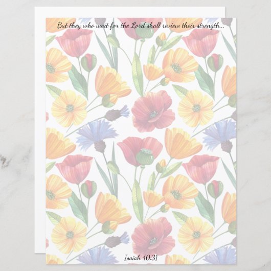 Wildbloem Christelijk briefpapier (Voorkant / Achterkant)