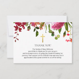 Wildbloem Christelijk Memorial Bedankkaart