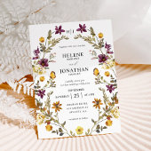 Wildbloem Elegant Modern Bloemen Bruiloft Kaart