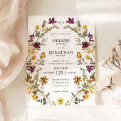 Wildbloem Elegant Modern Bloemen Bruiloft Kaart