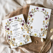 Wildbloem Elegant Modern Bloemen Bruiloft Kaart