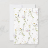 Wildbloem Elegant Modern Floral Whimsical Bruiloft RSVP Kaartje (Achterkant)