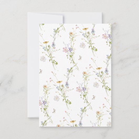 Wildbloem Elegant Modern Floral Wreath Bruiloft Save The Date (Achterkant)