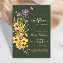 Wildbloem Elegant Modern Rustiek Baby shower Kaart