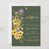 Wildbloem Elegant Modern Rustiek Baby shower Kaart (Voorkant)