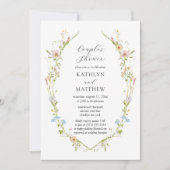 Wildbloem Elegante Moderne Bloemen Couples Douche Kaart (Voorkant)