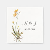 Wildbloem Elegante Moderne Rustieke Tuin Bruiloft Servet (Voorkant)