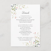 Wildbloem Elegante Moderne Tuin Bloemen Bruiloft Informatiekaartje (Voorkant)