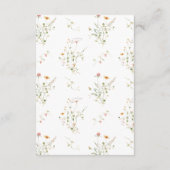 Wildbloem Elegante Moderne Tuin Bloemen Bruiloft Informatiekaartje (Achterkant)