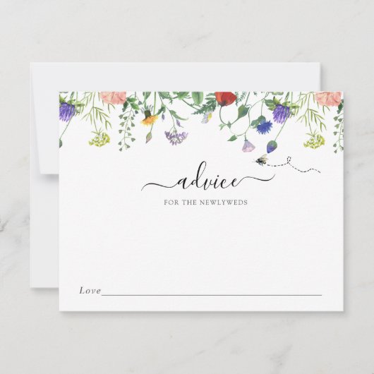 Wildbloem en bijenadvies voor de Passen getrouwd K Kaart (Voorkant)