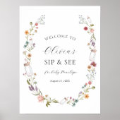 Wildbloem en flessen Baby Sip en See Welcome Poster (Voorkant)