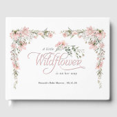 Wildbloem en groen, Elegante baby meisje douche Gastenboek (Voorkant)