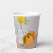 Wildbloem en Sinaasappels Papieren Bekers (Achterkant)