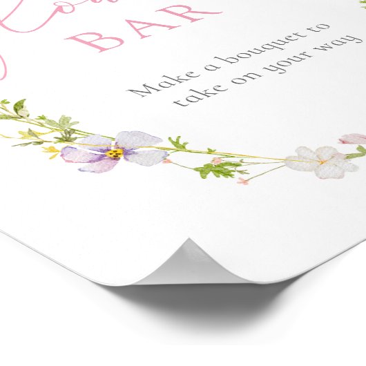 Wildbloem en vlinders Bloem Boeket Bar Teken Poster (Hoek)