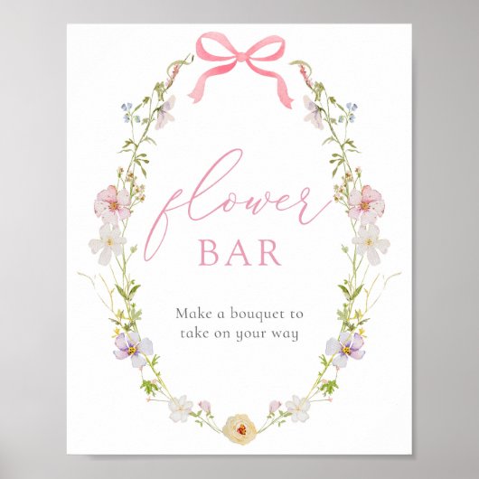 Wildbloem en vlinders Bloem Boeket Bar Teken Poster (Voorkant)