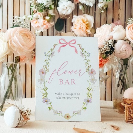 Wildbloem en vlinders Bloem Boeket Bar Teken Poster