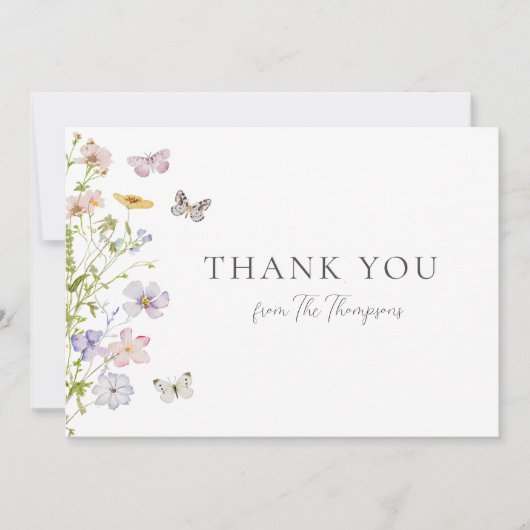 Wildbloem en Vlinders Douche Bedankt (Voorkant)