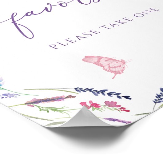 Wildbloem en vlinders gunsten Poster (Hoek)