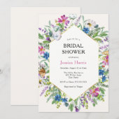 Wildbloem en Vlinders Vrijgezellenfeest Kaart (Voorkant / Achterkant)