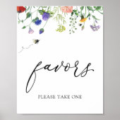 Wildbloem en Zoemende Bijen Favorieten Bord Poster (Voorkant)