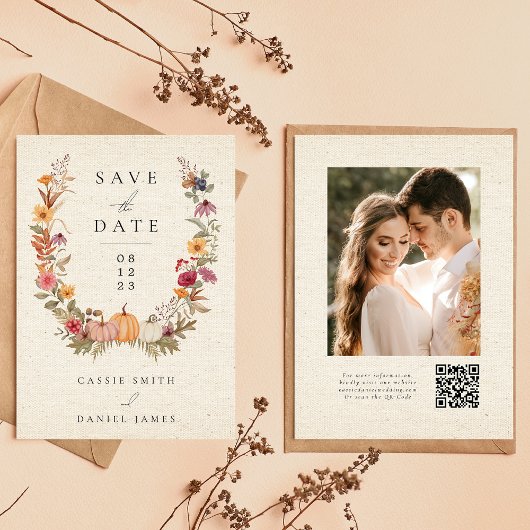 Wildbloem Floral Garden Botanical Wreath Wedding Save The Date