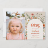 Wildbloem Foto eerste uitnodiging van de verjaarda (Voorkant)