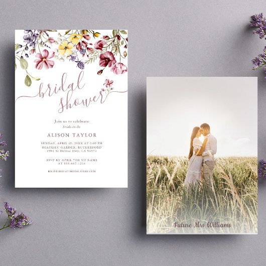 Wildbloem Foto Vrijgezellenfeest Floral Kaart