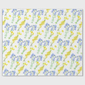 Wildbloem geel blauw waterverf botanisch cadeaupapier (Vlak)