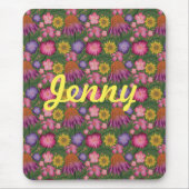 Wildbloem Groene Floral, gepersonaliseerd Muismat (Voorkant)