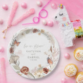 Wildbloem grote liefde voor Bloom Waterverf Weddin Papieren Bordje (Feest)