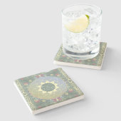 Wildbloem Heart Mandala Couple&Weddatum Stenen Onderzetter (Zijkant)