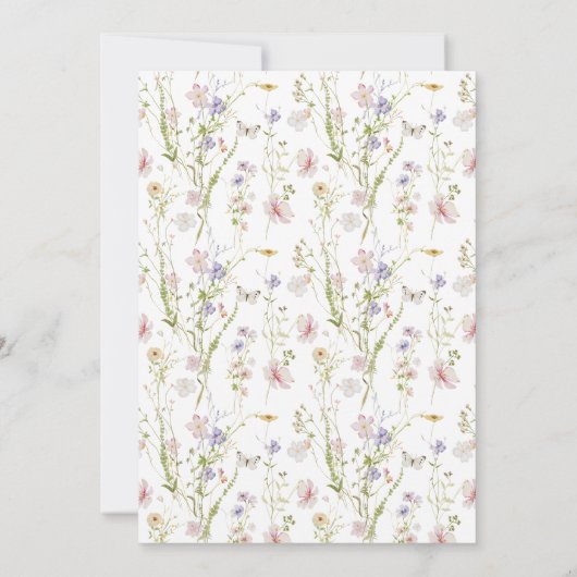 Wildbloem Heilige Doop & 1e Verjaardag Roze Script Kaart (Achterkant)