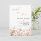 Wildbloem herfst liefde perzik roze Vrijgezellenfe Kaart (Staand voorkant)