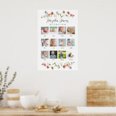 Wildbloem in Bloei Eerste Jaar Verjaardag Foto Poster (Keuken)