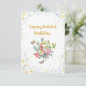 Wildbloem in bloei Happy verlate verjaardagsfeestj Kaart (Staand voorkant)