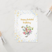 Wildbloem in bloei Happy verlate verjaardagsfeestj Kaart (Voorkant / Achterkant in situ)