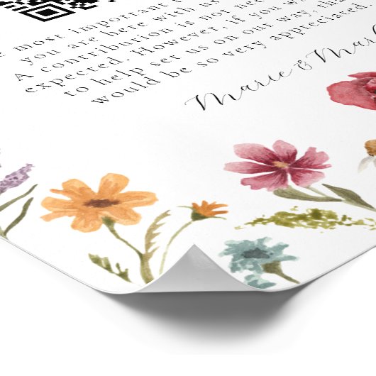 Wildbloem in Bloom Huwelijksreis Fonds Poster (Hoek)