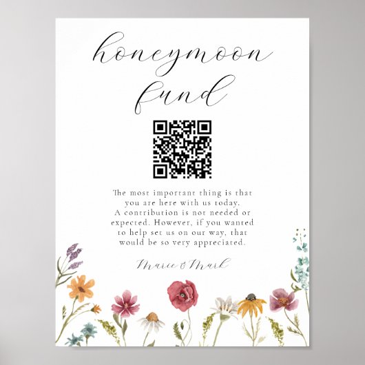 Wildbloem in Bloom Huwelijksreis Fonds Poster (Voorkant)