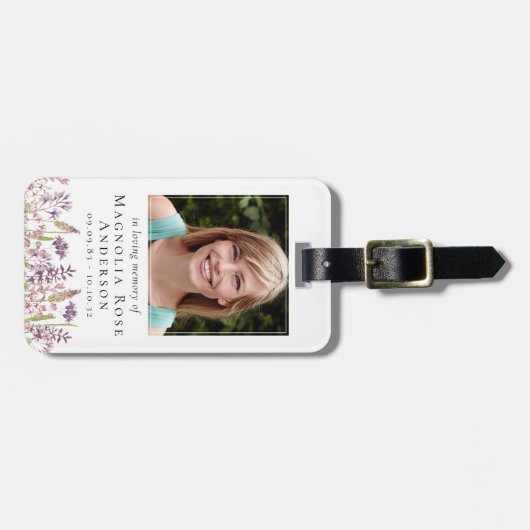 Wildbloem in liefdevolle herinnering gebed bagagelabel (Voorkant horizontaal)