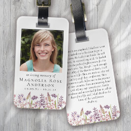 Wildbloem in liefdevolle herinnering gebed bagagelabel