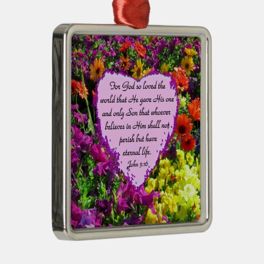 WILDBLOEM JOHANNES 3:16 FOTO METALEN ORNAMENT (Rechts)