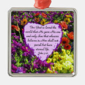 WILDBLOEM JOHANNES 3:16 FOTO METALEN ORNAMENT (Voorkant)