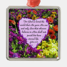 WILDBLOEM JOHANNES 3:16 FOTO METALEN ORNAMENT