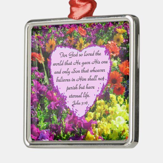 WILDBLOEM JOHANNES 3:16 FOTO METALEN ORNAMENT (Links)