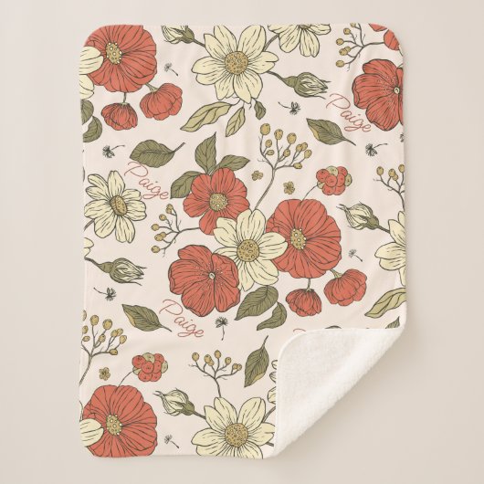 Wildbloem, kwekerij, Baby shower cadeau Sherpa Deken (Voorkant)